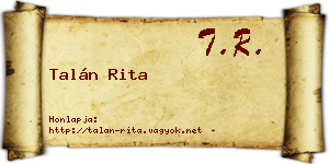 Talán Rita névjegykártya